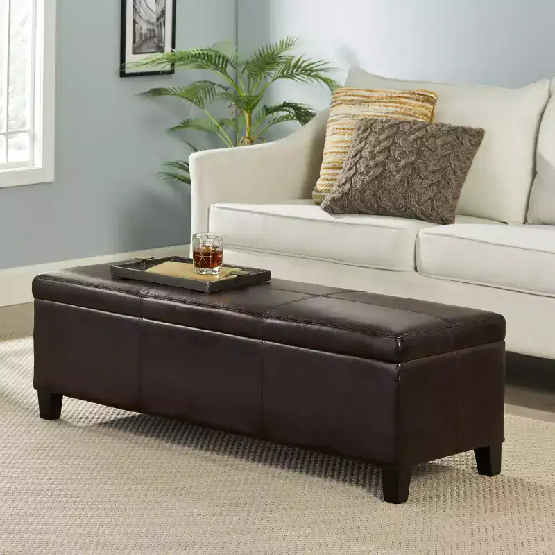 Christopher Knight Home Rupert Contemporary Faux Leather Upholstered Storage Ottoman