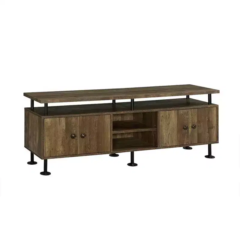 Acme Furniture Ensata Ii TV Stand for TVs up to 60" Rustic Oak/Black Finish