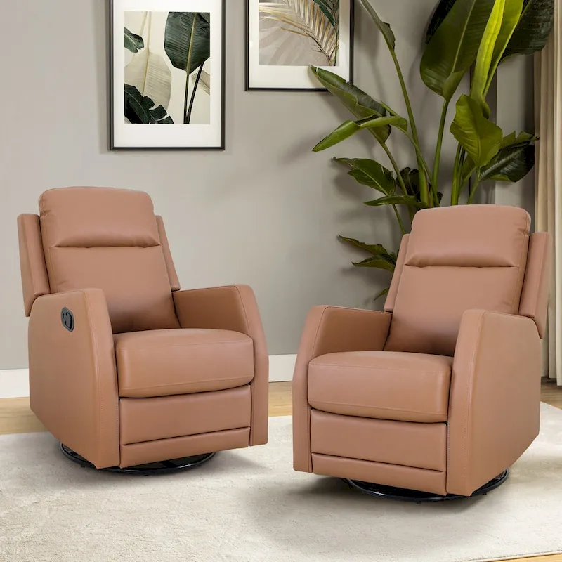 Esteban Swivel Recliner with Tufted Back Set of 2 by HULALA HOME