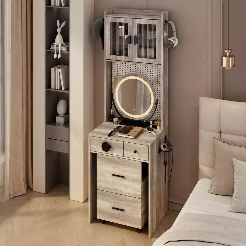 Karl Home Makeup Vanity Set with LED Lights and Power Outlets
