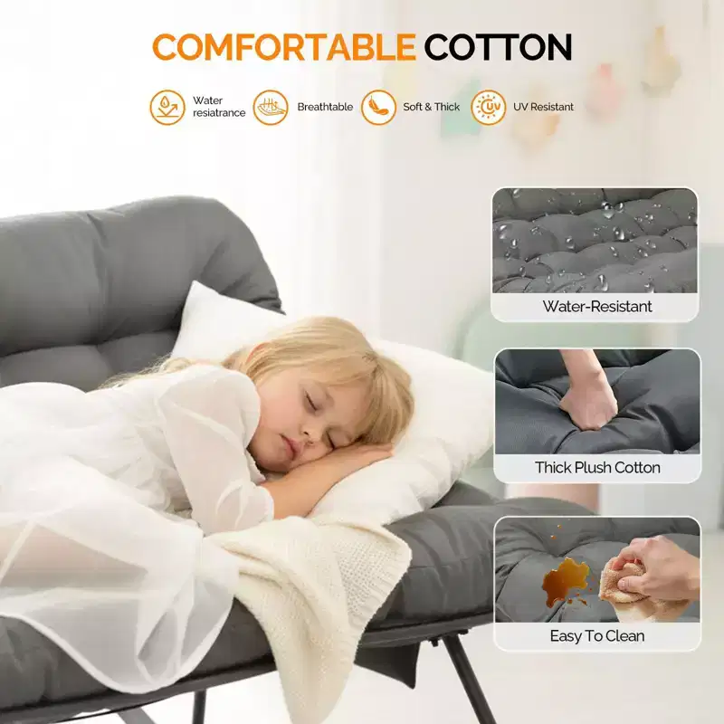 Karl Home | Double-Person Papasan Rocking Chair with Magazine Pocket