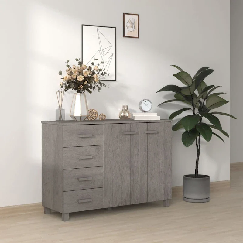 Sideboard Buffet Console Cabinet for Kitchen HAMAR Solid Wood Pine - 44.5 x 15.7 x 31.5