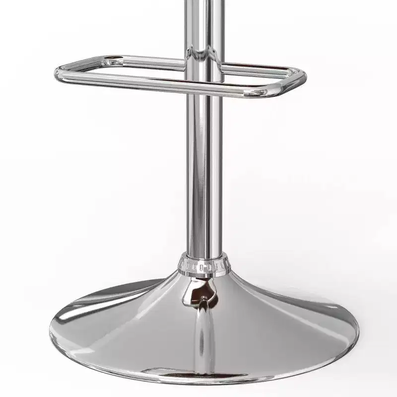 WyndenHall Calinda Adjustable Swivel Barstool Light Gray: Mid-Century Modern, Upholstered, Steel Legs
