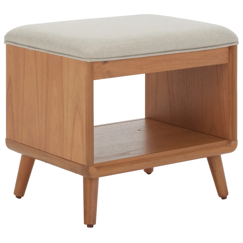 SAFAVIEH Home Collection Solo Open Shelf Bench W/ Cushion - 20 W x 15 D x 18 H