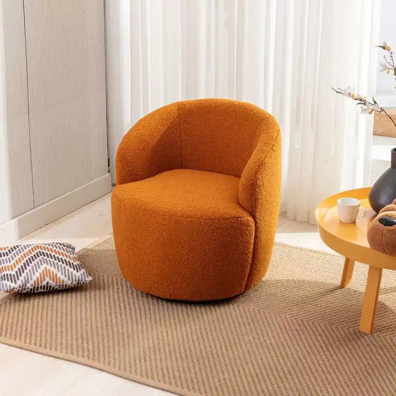 Fabric Swivel Accent Armchair Barrel Chair
