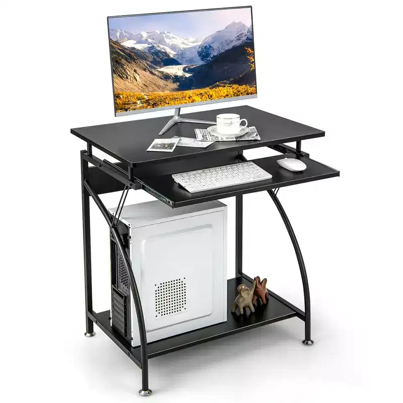 27.5 Laptop Table Computer Desk for Small Spaces with Pull-out Keyboard Tray