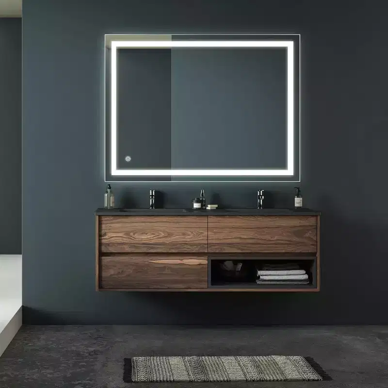 32 x 24 Inch LED Bathroom Vanity Mirror 3 Colors Dimmable Wall Mounted Makeup Mirror with Wall Switch Control Waterproof Anti-Fog Bathroom Mirror