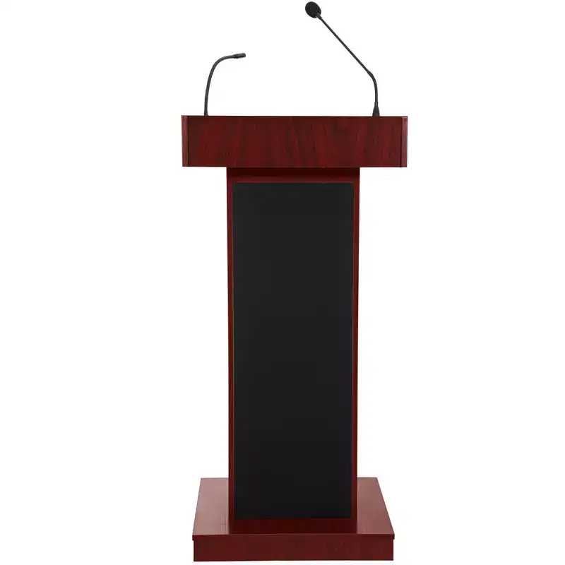 Hampden Furnishings Orator Lectern Lecture Podium Mahogany: Modern Style, MDF Frame, Laminate Surface, Adult Assembly Required