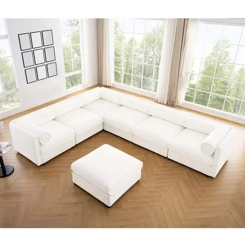 Large Modular Sectional Sofa Sectional Couch with Storage Chenille Sectional Sofa for Living Room