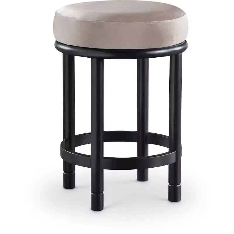 Meridian Furniture,Monette Taupe Velvet Counter Stool