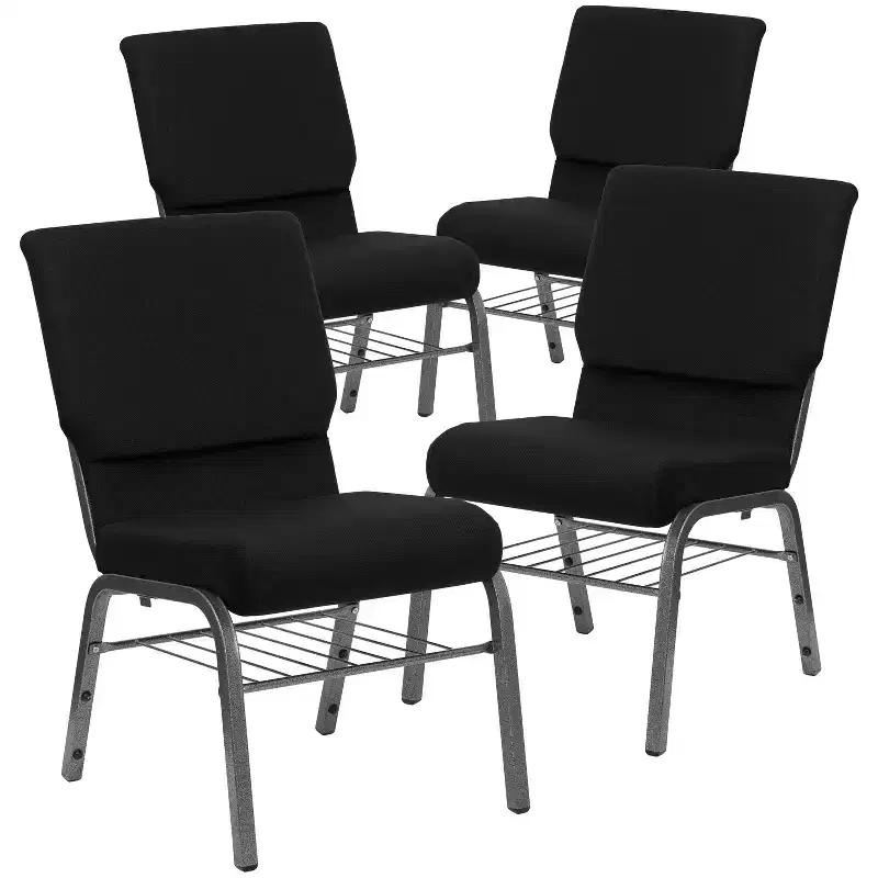 Emma and Oliver 4 Pack 18.5''W Church Chair with Book Rack