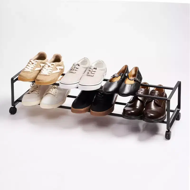 Yamazaki Home Two-Tier Rolling Shoe Rack (8 H) - Steel