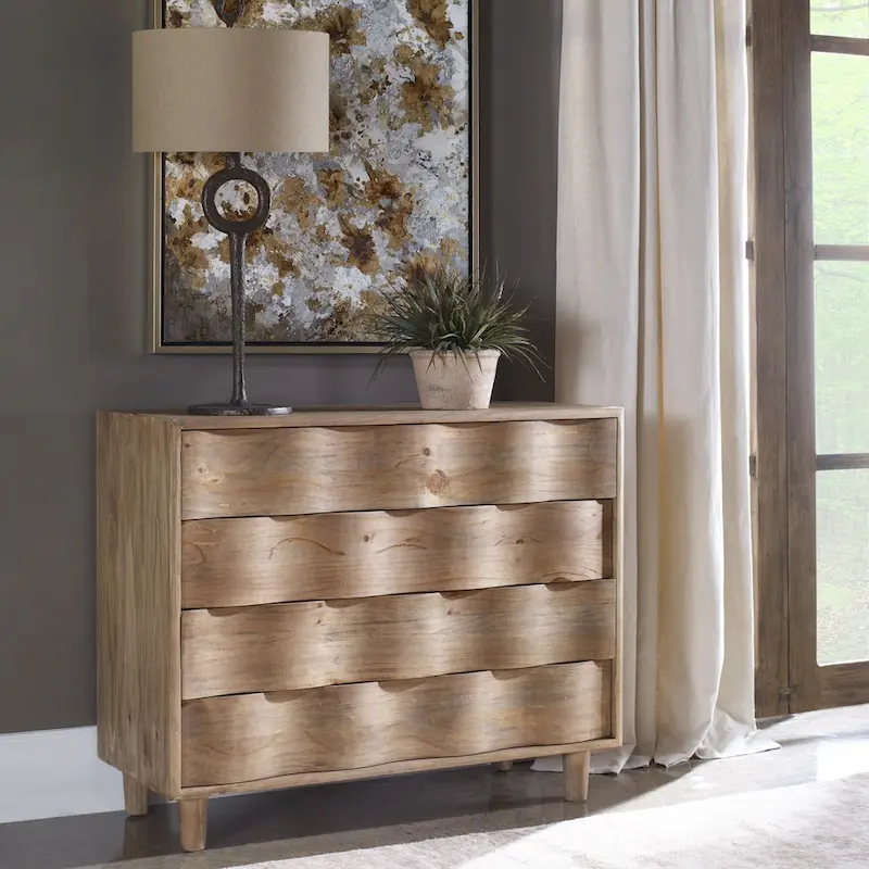 Uttermost Crawford 42 Wide Four Drawer Pine Wood Dresser