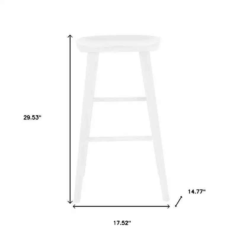 HomeRoots 29 White Manufactured Wood Backless Bar Height Bar Chair