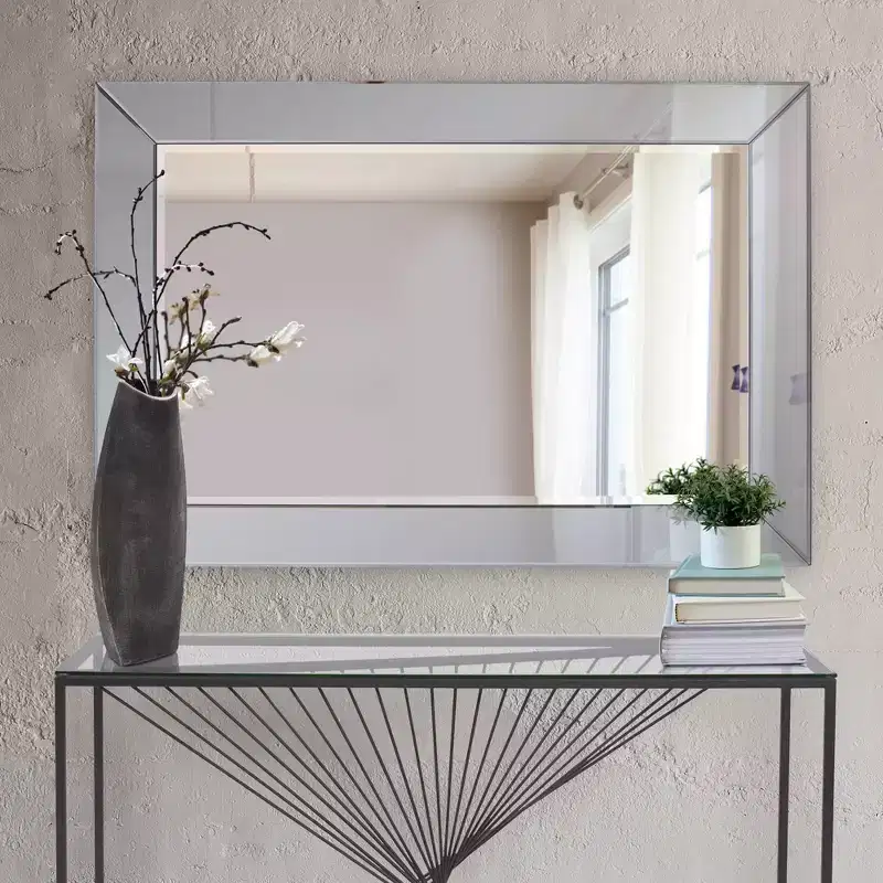 Howard Elliott 32"x32" Iron Framed Round Wall Mirror Champagne Gold: Modern Style, No Assembly, Wall Mount