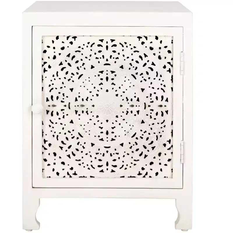 Raura 2 Shelf 1 Door Nightstand - NST5303 - White Washed - Safavieh