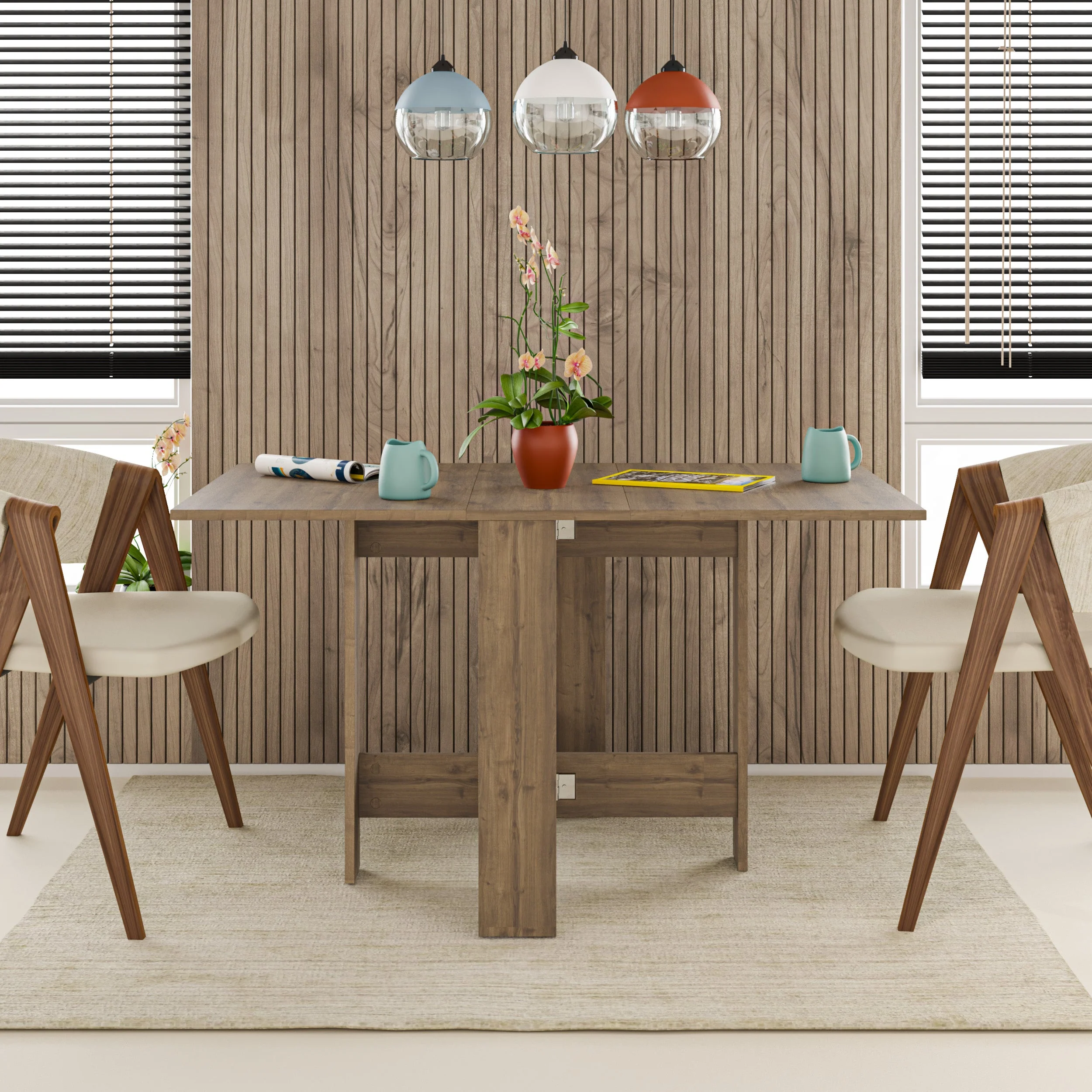 Dining Table – Foldable – Dark Oak Effect