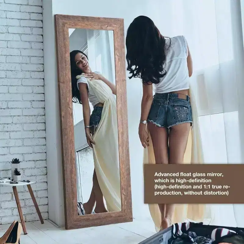 61x22 Farmhouse Full Length Mirror. Rustic Solid Wood Frame, Wall or Lean for Bedroom, Bathroom, Living Room