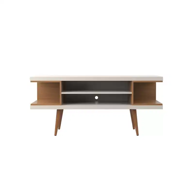 Splayed Wooden Legs and 4 Shelves TV Stand for TVs up to 50