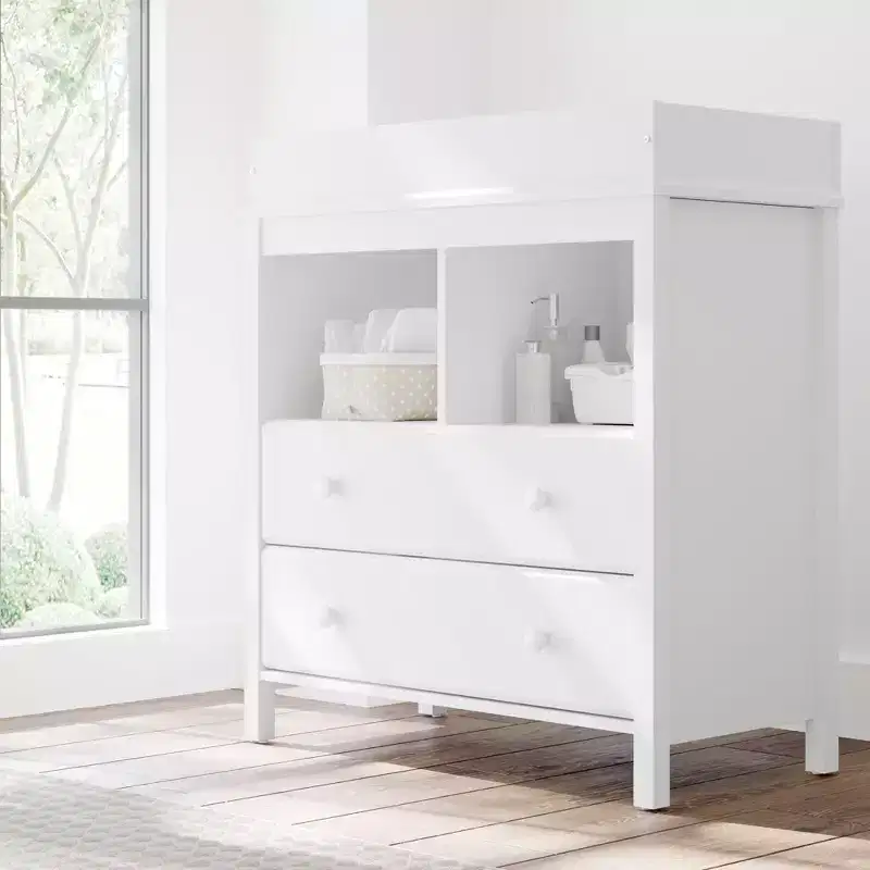 2-Drawer Dresser with Changing Table Topper
