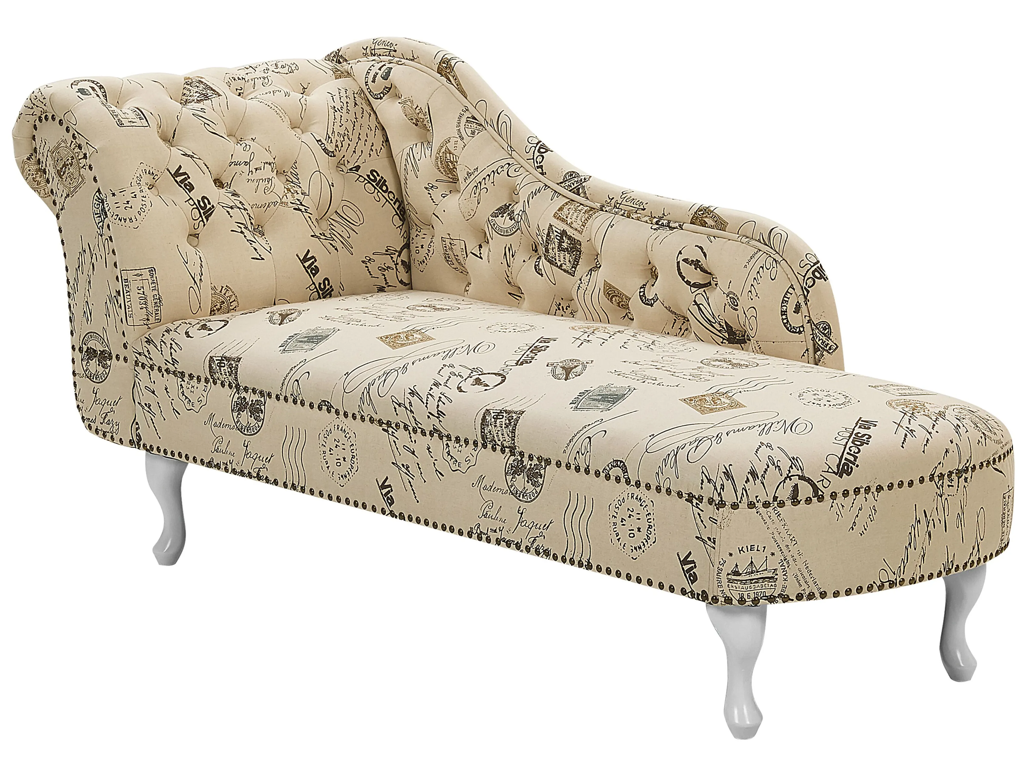 Chaise longue versione sinistra Tessuto Beige