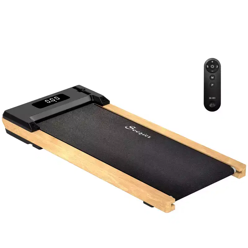 Soozier Quiet 2.5HP Walking Pad Under Desk Treadmill with Remote Control, Transport Wheels and LED Display for Home Gym Office