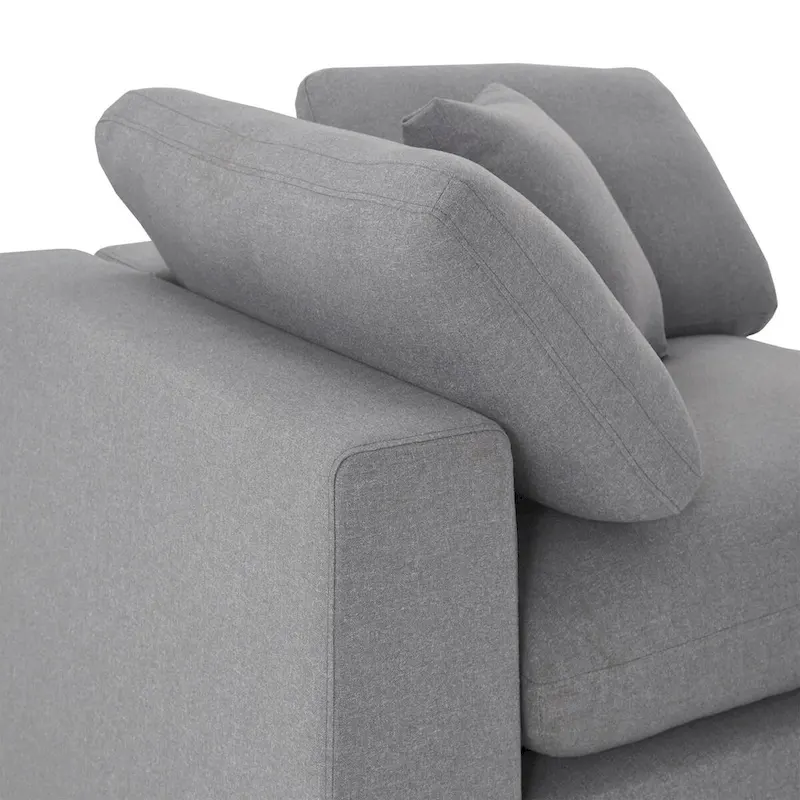 Anka Grey Linen Down Filled Cushioned 11-Seat Sectional Sofa by iNSPIRE Q Modern
