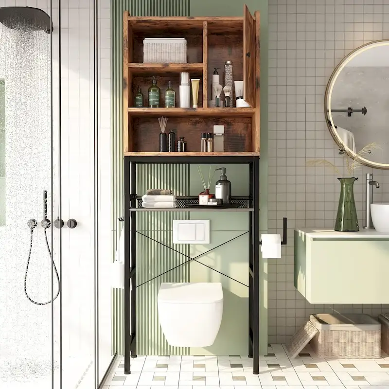 Mieres Wooden Bathroom Over The Toilet Storage Cabinet - N/A