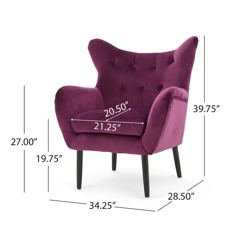 Alyssa Mid-century Upholstered Arm Chair by Christopher Knight Home - 30.25D x 34.25W x 39.75H