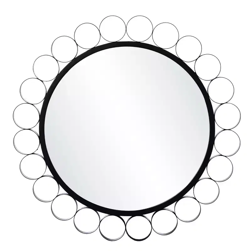 Abdella Round Decorative Mirror - Black - SEI