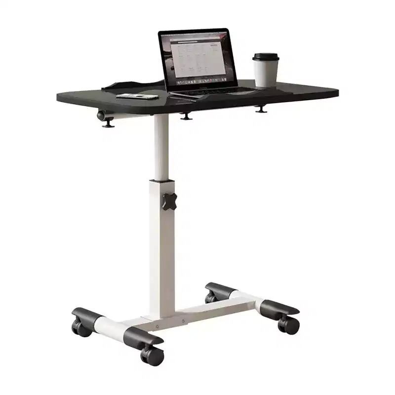 Over Bed Table with Wheels, Foldable Side Table, Rolling Bedside Table, Standing Desk wirth Adjustable Height, Computer Workstations for Home Office