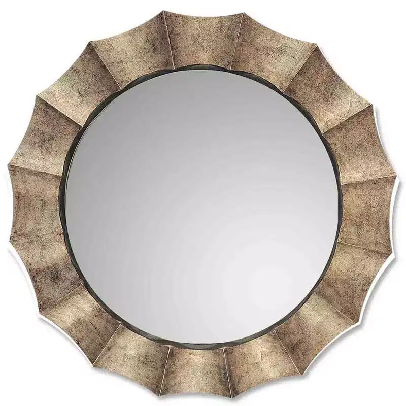 Antique Silver Round Wall Mirror 41