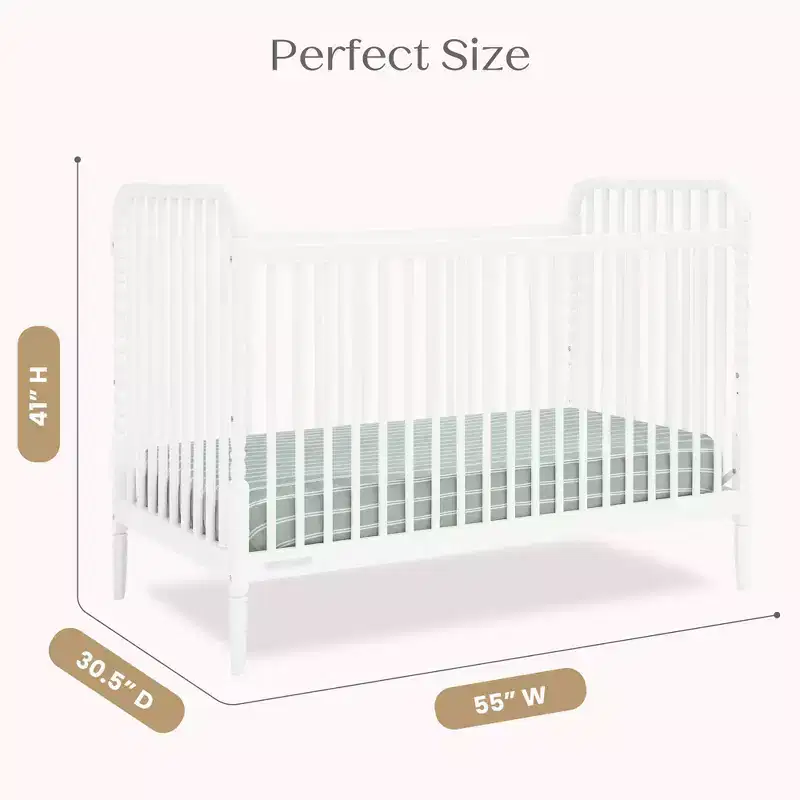 Wood 4-in-1 Convertible Baby Crib 55''W x 30.5''D x 41''H