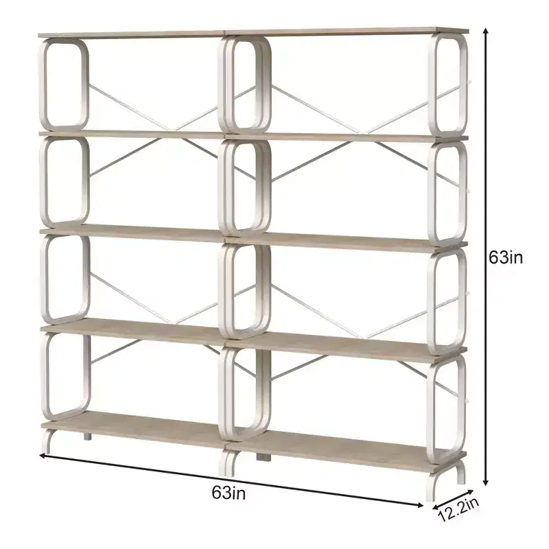 MAYEERTY C-Shaped Side Table, Wood End Table with Metal Frame Slide for Bedroom Living Room