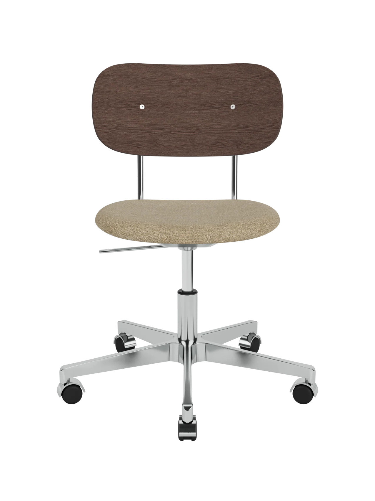 Task Chair, Upholstered Seat Polished Aluminium Swivel Base