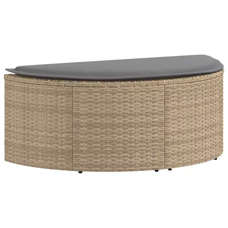 vidaXL Garden Sofa with Cushion 8 pcs Beige and Light Grey Poly Rattan