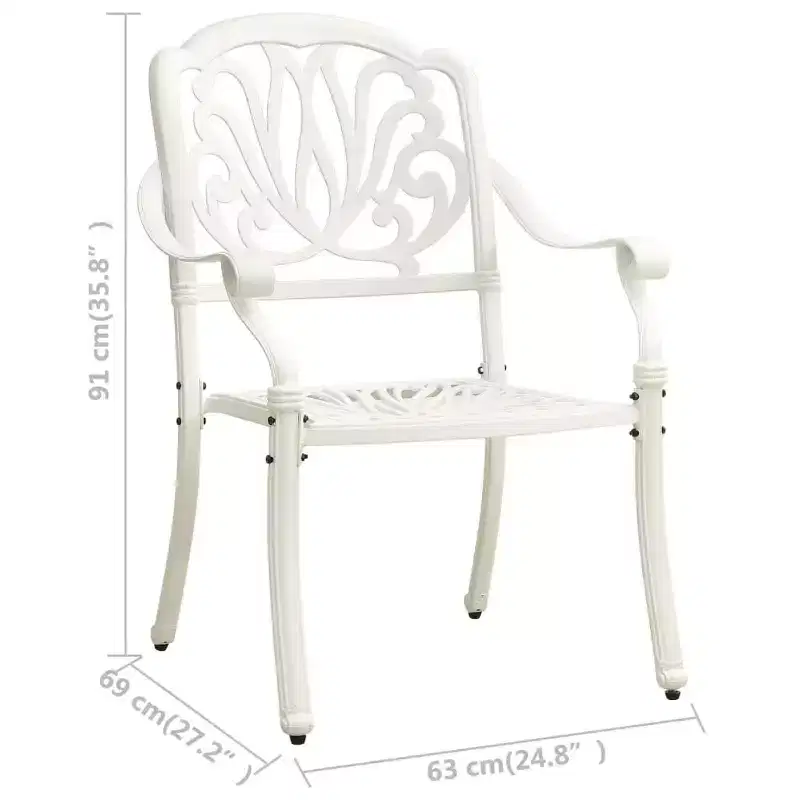 vidaXL Garden Chair Set of 2 Bronze Cast Aluminum Standard Tough