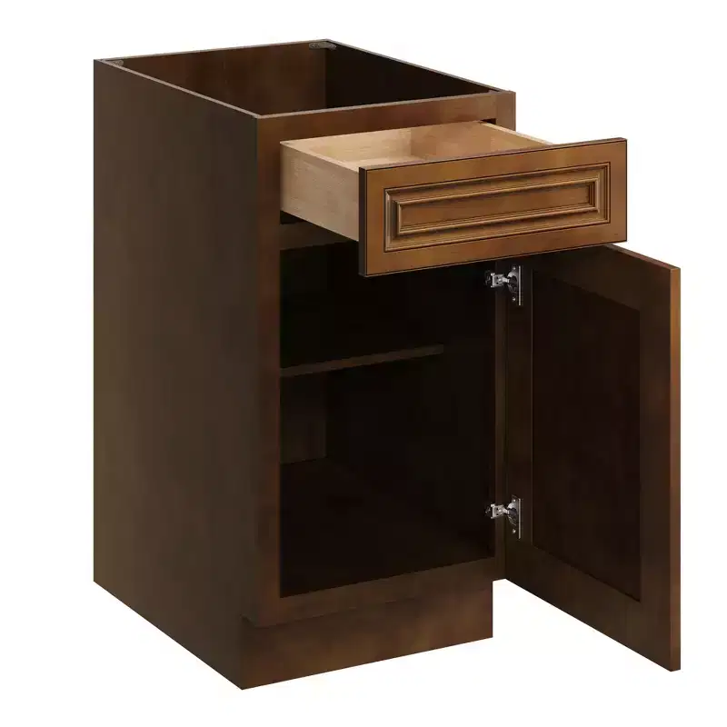 Base Kitchen Cabinet with Drawer, Plywood Frame, Soft-Close Full Overlay