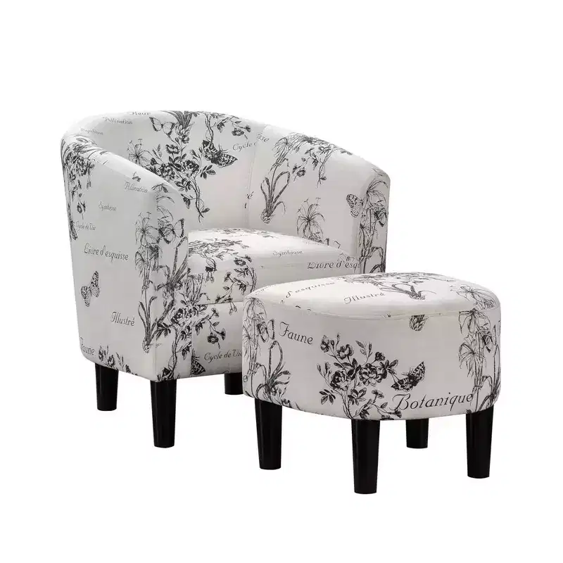 Breighton Home Take a Seat Churchill Accent Chair with Ottoman
