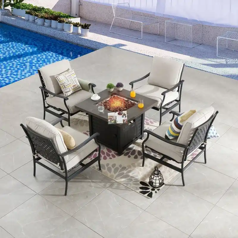 Patio Festival 5-Piece Outdoor Fire Pit Conversation Set