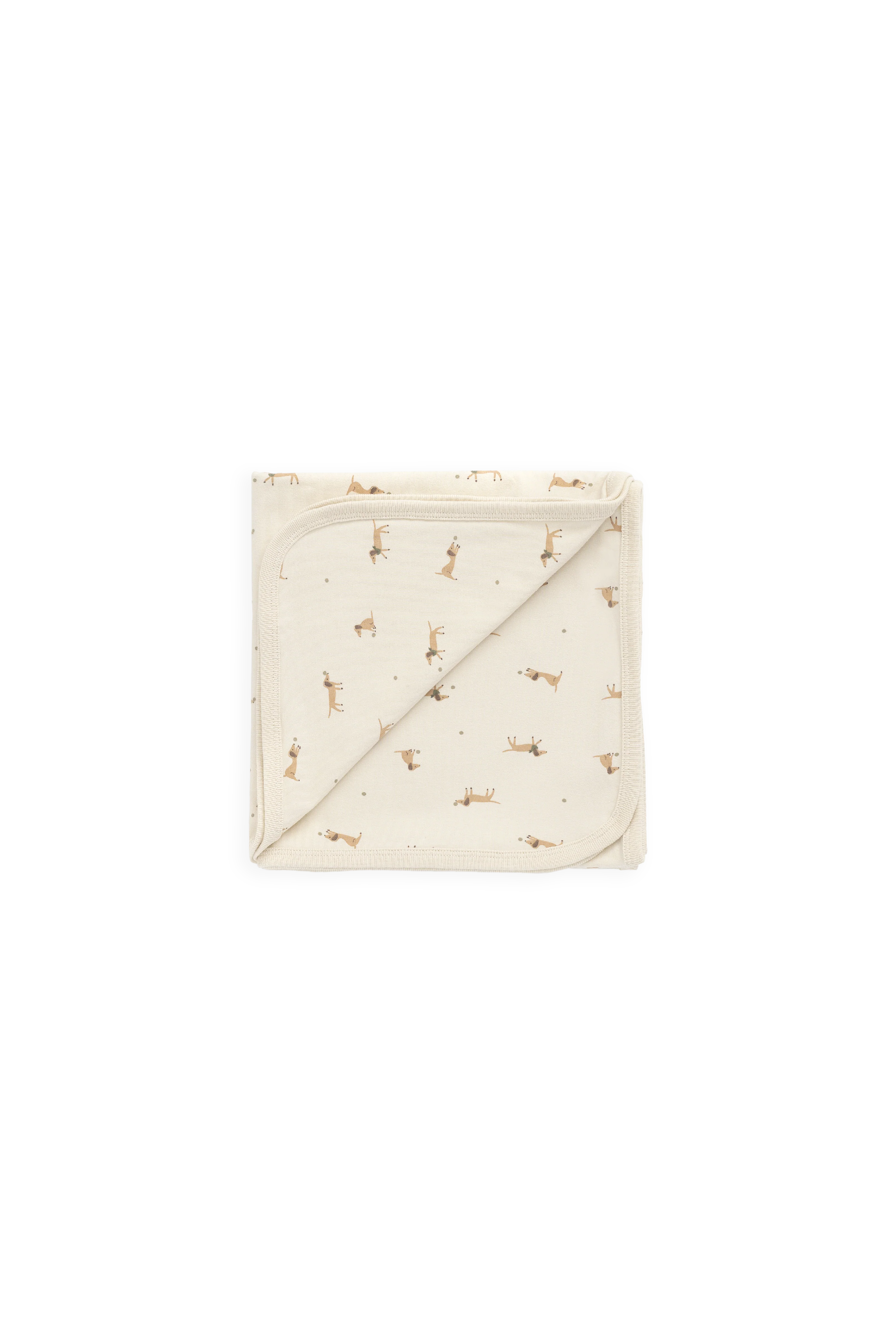 Sweet Cream Play Ball Cassava Print 100% Organic Cotton Baby Blanket for Nap Time & Stroller 39x39