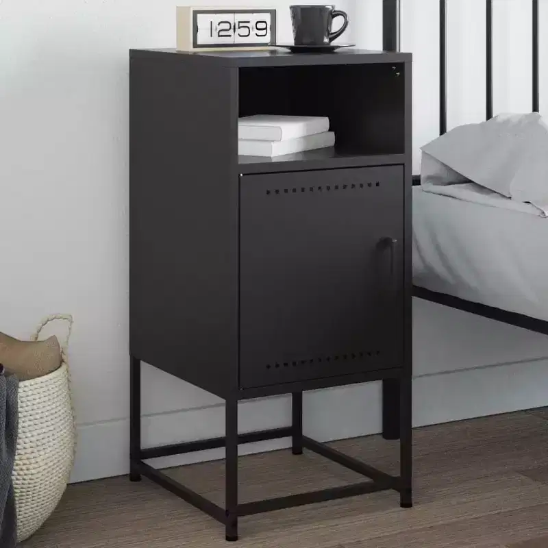 Bedside Cabinet Nightstand Side End Table Home Bedroom Furniture Steel