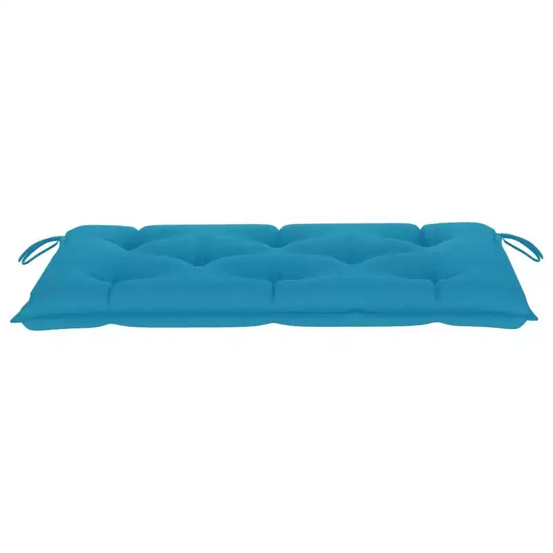 vidaXL Garden Bench Light blue (cushion), Natural teak (wood)