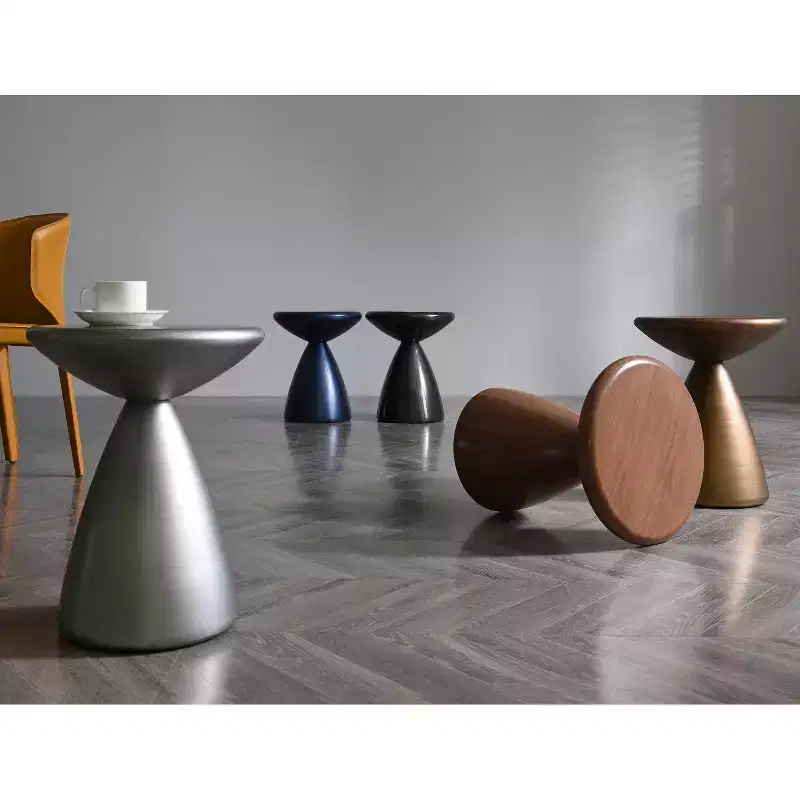 45 in.H Black Color Round Metal Table Top End Table 1 -piece