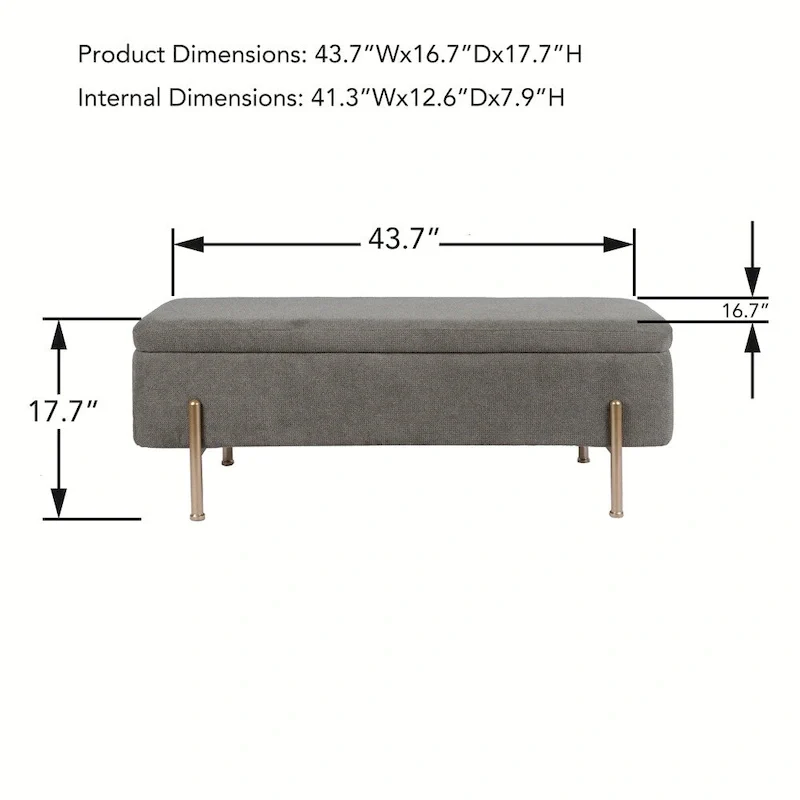 Upholstered Storage Bench Ottoman Entryway Bench Storage Chest