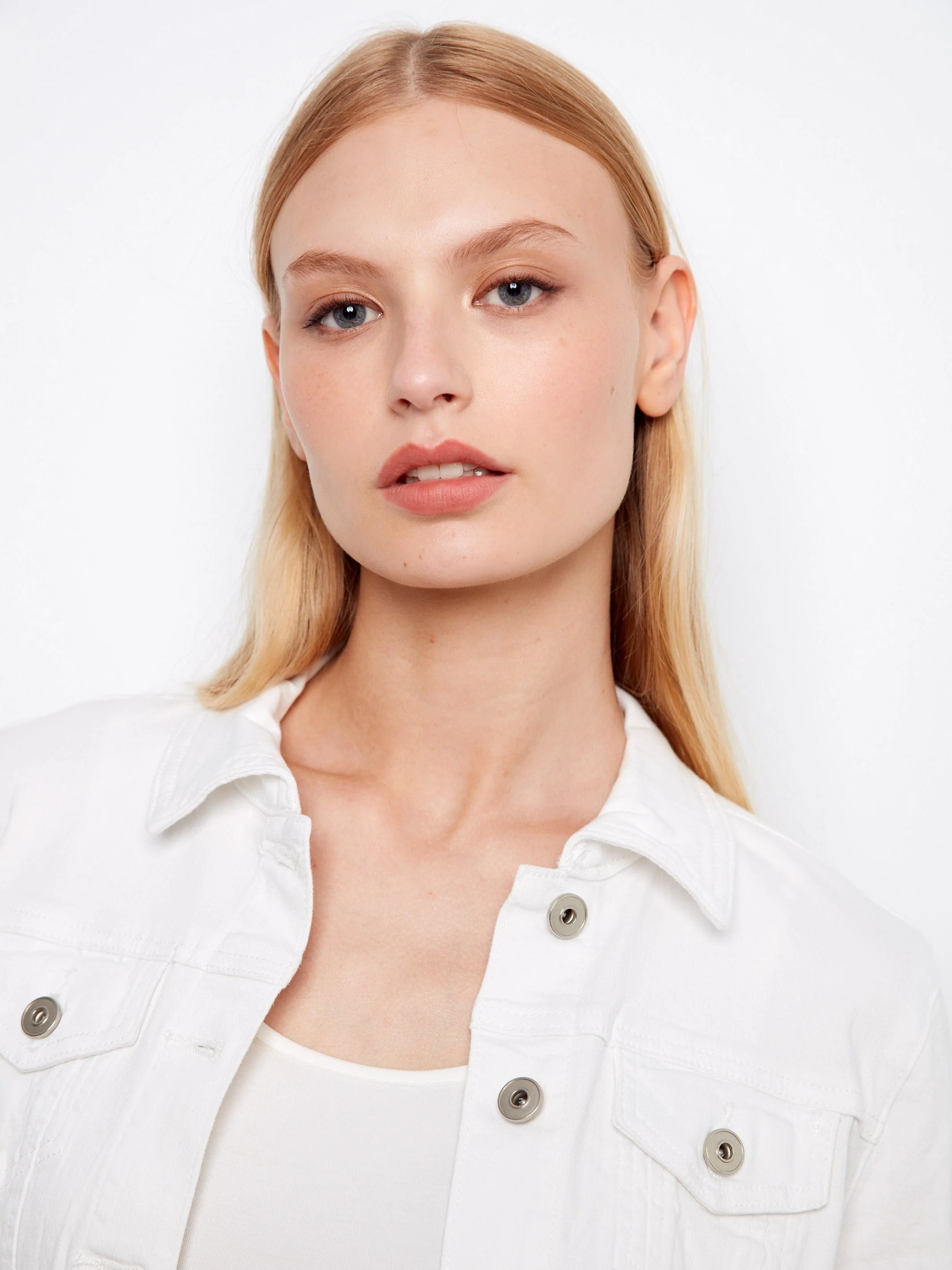 Stretch Denim Jacket - White