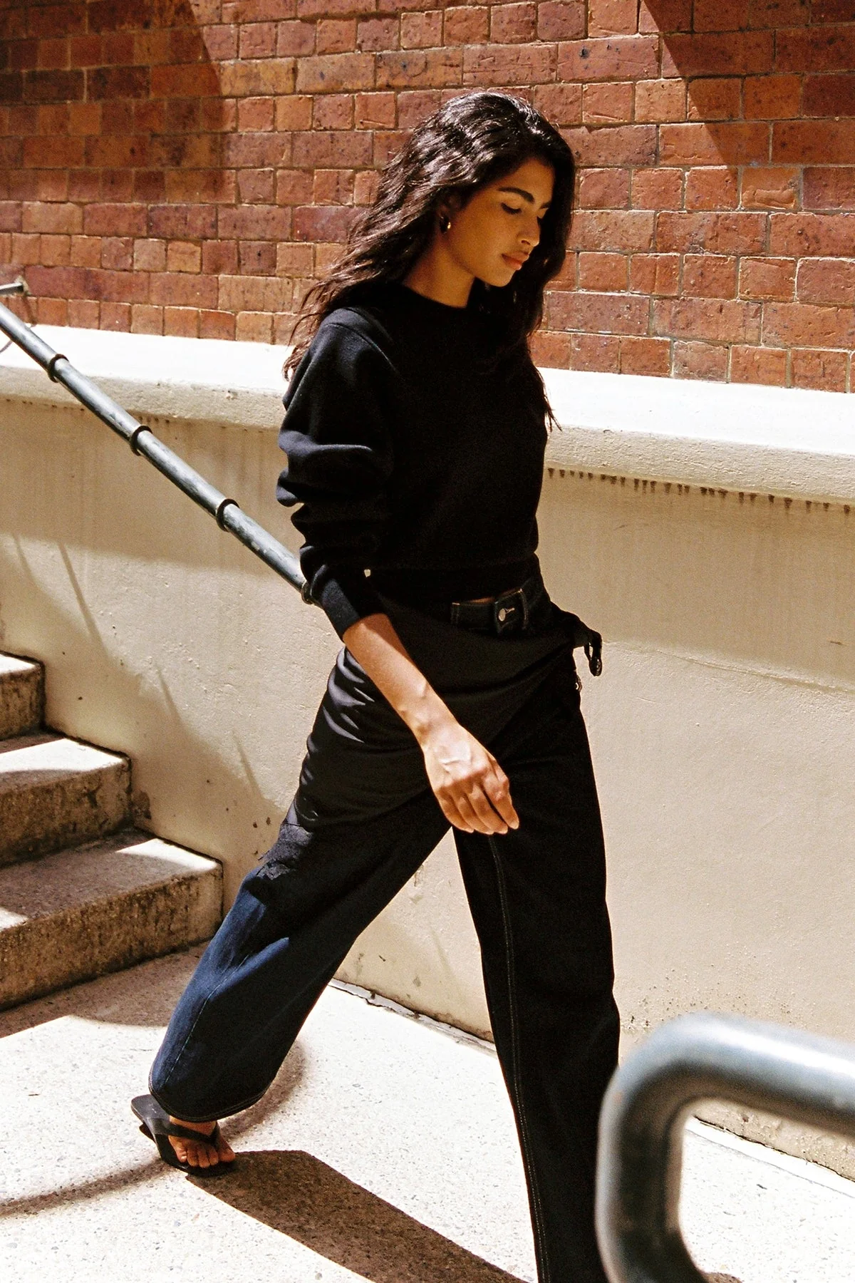 Crew Neck Knit Jumper Black