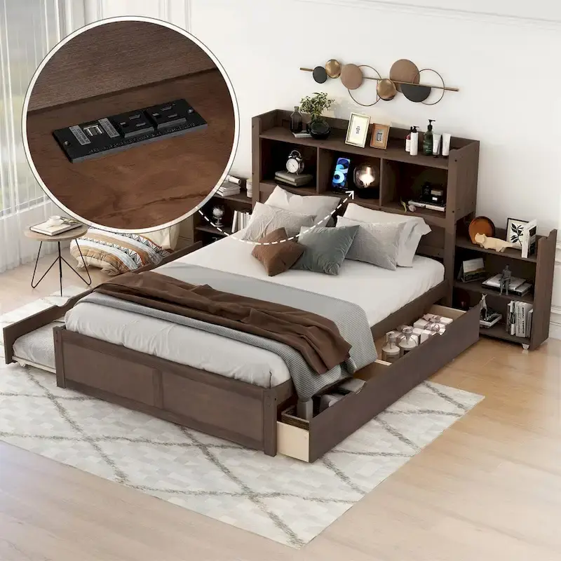 Upholstered Platform Bed Frame | Tufted Headboard | Queen & King | Bedroom Furniture