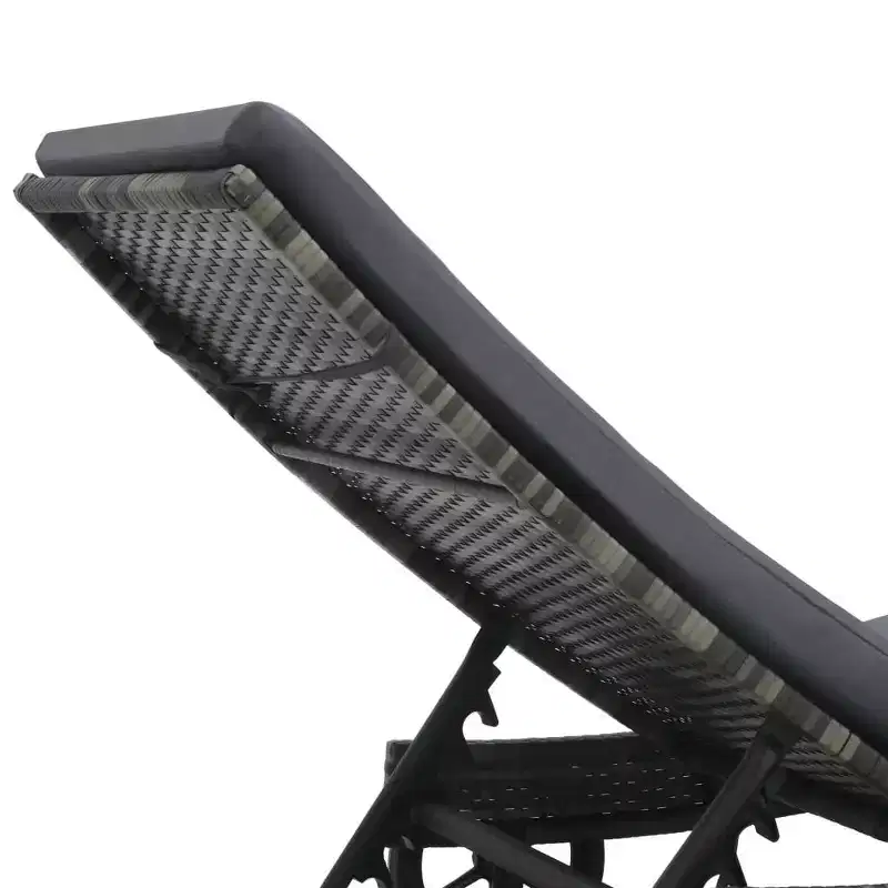 vidaXL Sunlounger Anthracite PE (Polyethylene) Rattan Large