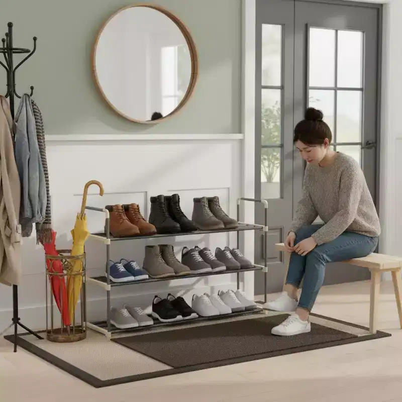 Hastings Home 3-Tier, 18 Pair Shoe Storage Rack